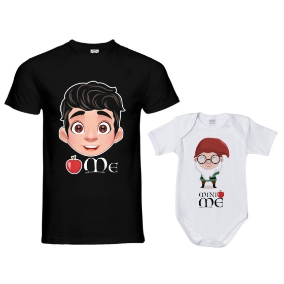 Coordinato t-shirt e body neonato padre figlio me principe florian mini nano  Per il papà