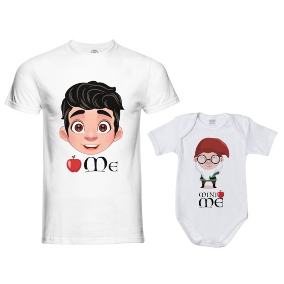 Coordinato t-shirt e body neonato padre figlio me principe florian mini nano  Per il papà 2