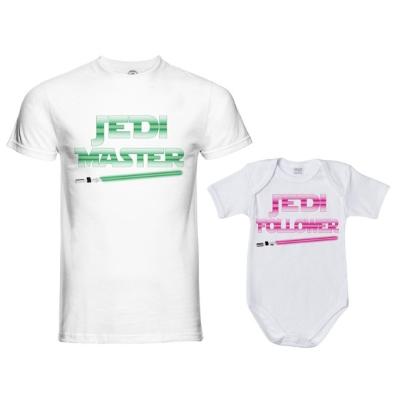 Coordinato t-shirt e body neonato padre figlio jedi master jedi follower Per il papà 2