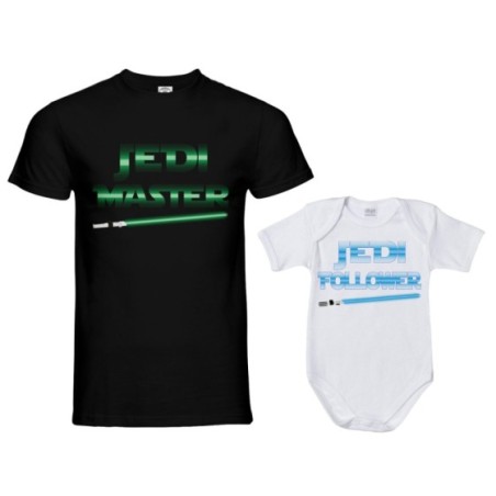 Coordinato t-shirt e body neonato padre figlio jedi master jedi follower Per il papà