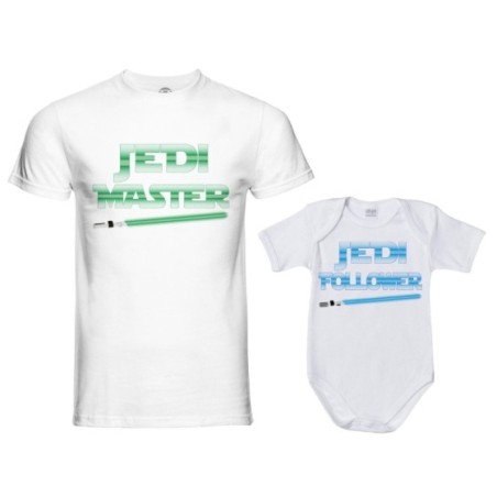Coordinato t-shirt e body neonato padre figlio jedi master jedi follower Per il papà