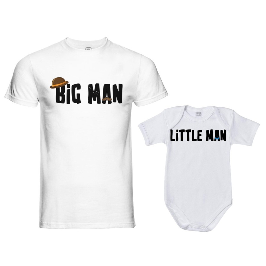 Coordinato t-shirt e body neonato padre figlio big man little man little lady Per il papà