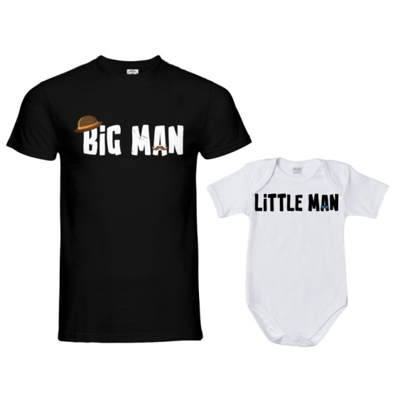 Coordinato t-shirt e body neonato padre figlio big man little man little lady Per il papà 2