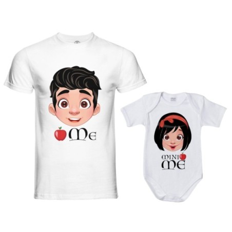 Coordinato t-shirt e body neonato padre figlia me...