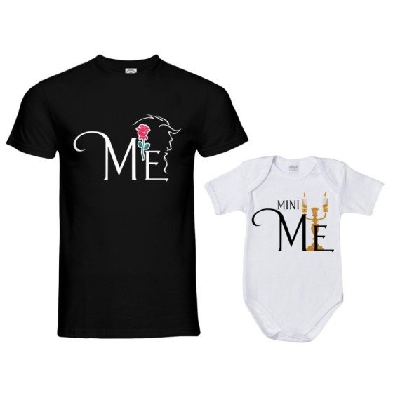 Coordinato t-shirt e body neonato padre figlio me la bestia mini lumière Per il papà