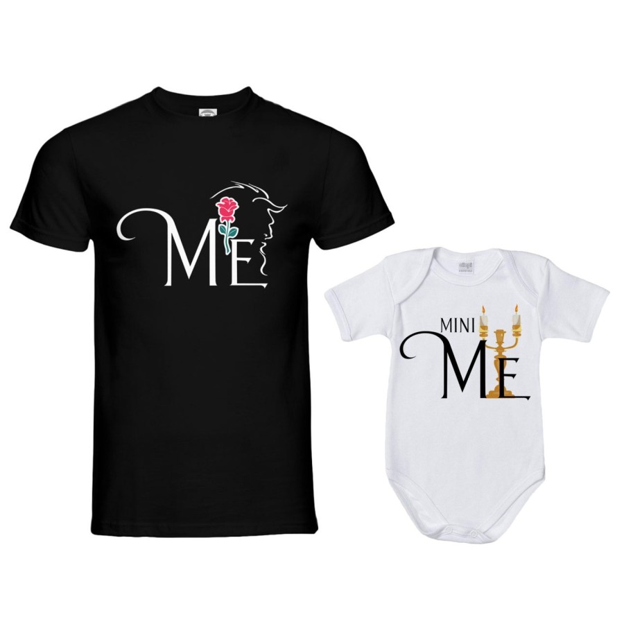 Coordinato t-shirt e body neonato padre figlio me la bestia mini lumière Per il papà
