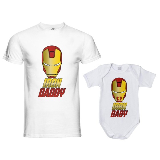 Coordinato t-shirt e body neonato padre figlio iron daddy iron baby Per il papà 2