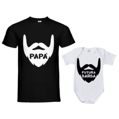 Coordinato t-shirt e body neonato padre figlio papà...
