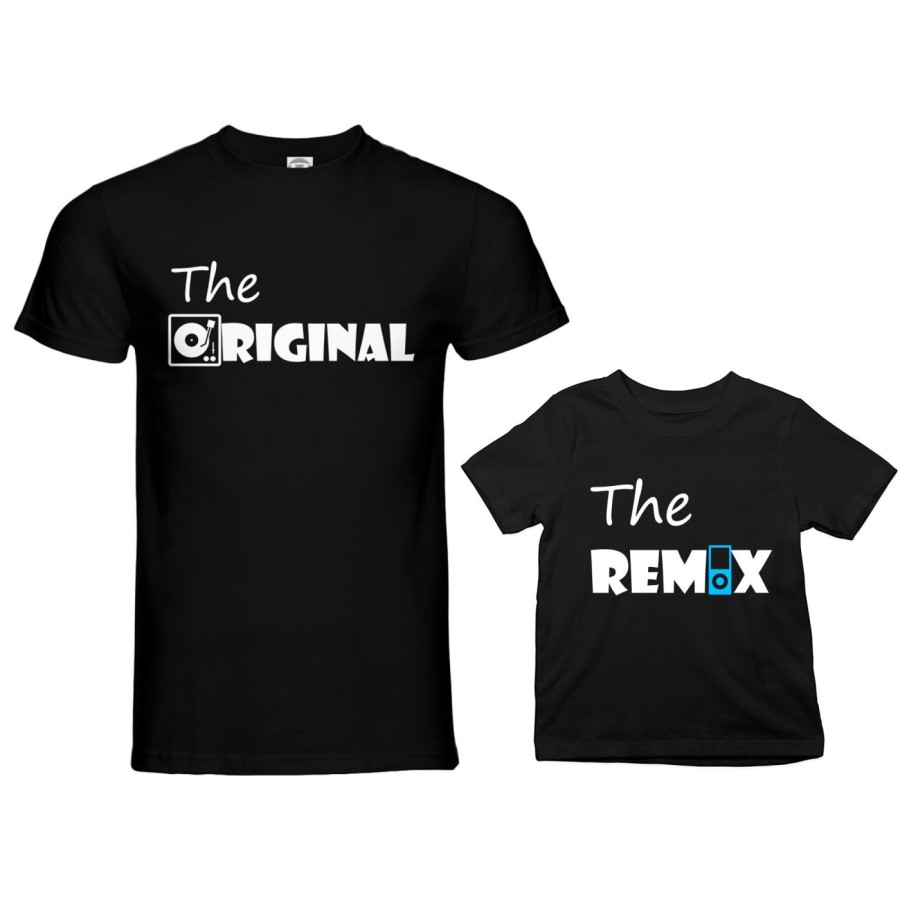 Coordinato t-shirt e body neonato padre figlio the original the remix music Per il papà