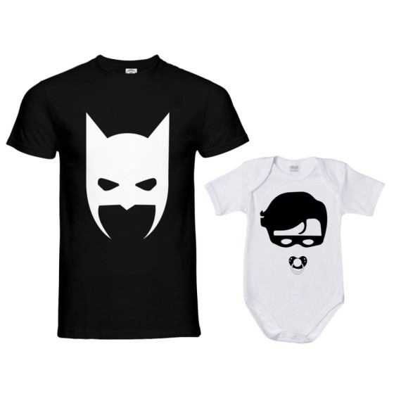 Coordinato t-shirt e body neonato padre figlio batdad baby robin Per il papà 2