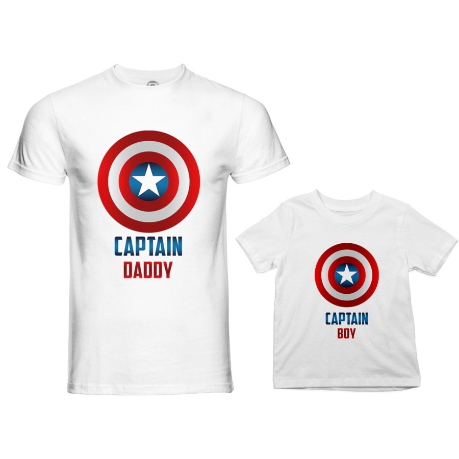 Coordinato t-shirt e body neonato padre figlio captain daddy captain baby Per il papà