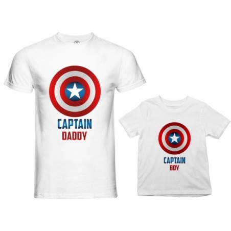 Coordinato t-shirt e body neonato padre figlio captain daddy captain baby Per il papà
