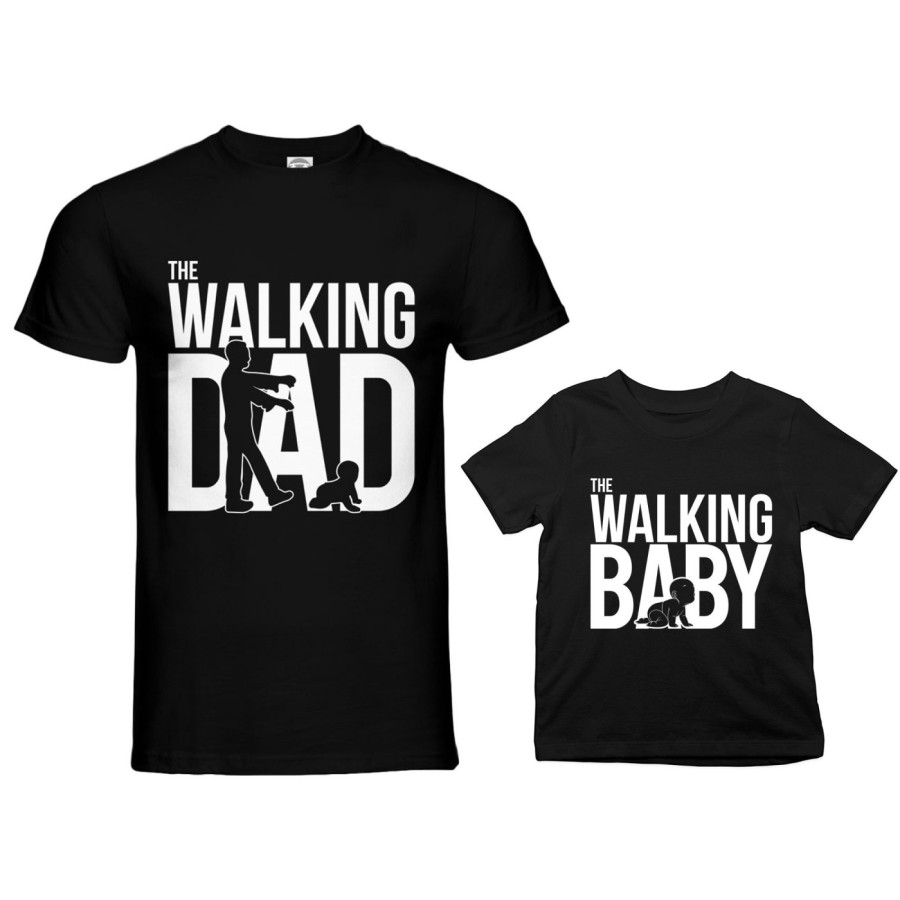 Coordinato t-shirt e body neonato padre figlio the walking dad the walking baby zombie Per il papà