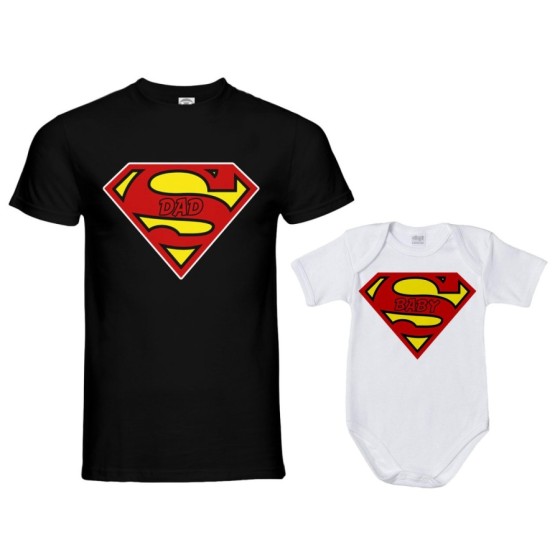 Coordinato t-shirt e body neonato padre figlio super dad super baby superman Per il papà 2