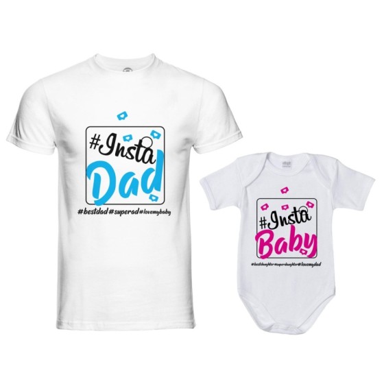 Coordinato t-shirt e body neonato padre figlio insta dad insta baby Per il papà 2