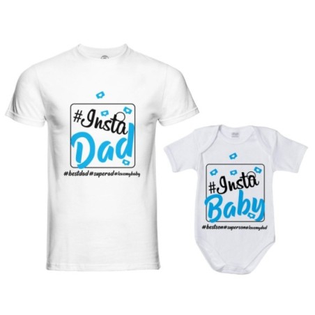 Coordinato t-shirt e body neonato padre figlio insta dad insta baby Per il papà