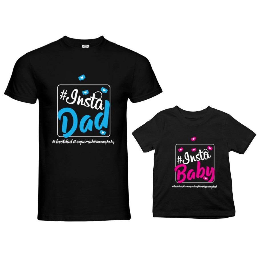 Coordinato t-shirt e body neonato padre figlio insta dad insta baby Per il papà