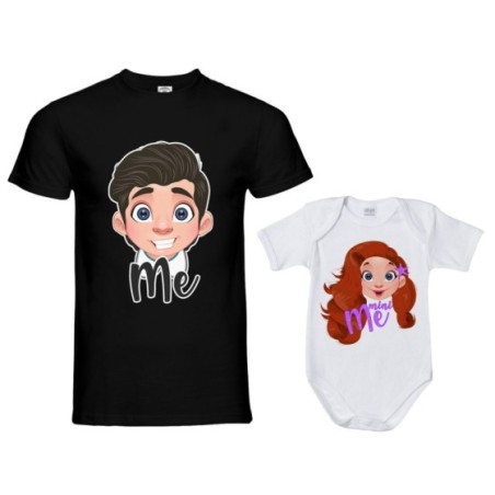 Coordinato t-shirt e body neonato padre figlia me erik...