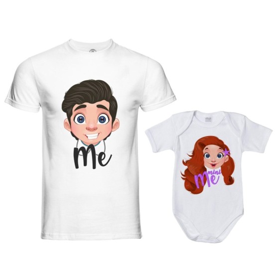 Coordinato t-shirt e body neonato padre figlia me erik mini ariel Per il papà 2