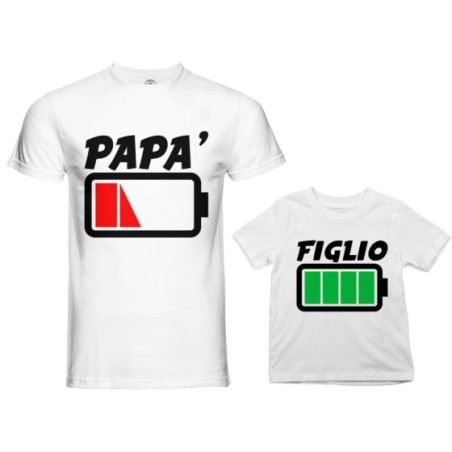 Coordinato t-shirt e body neonato padre figlio papà batteria scarica figlia figlio carichissimi! Per il papà
