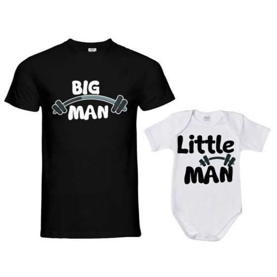 Coordinato t-shirt e body neonato padre figlio big man little man little lady fitness Per il papà 2