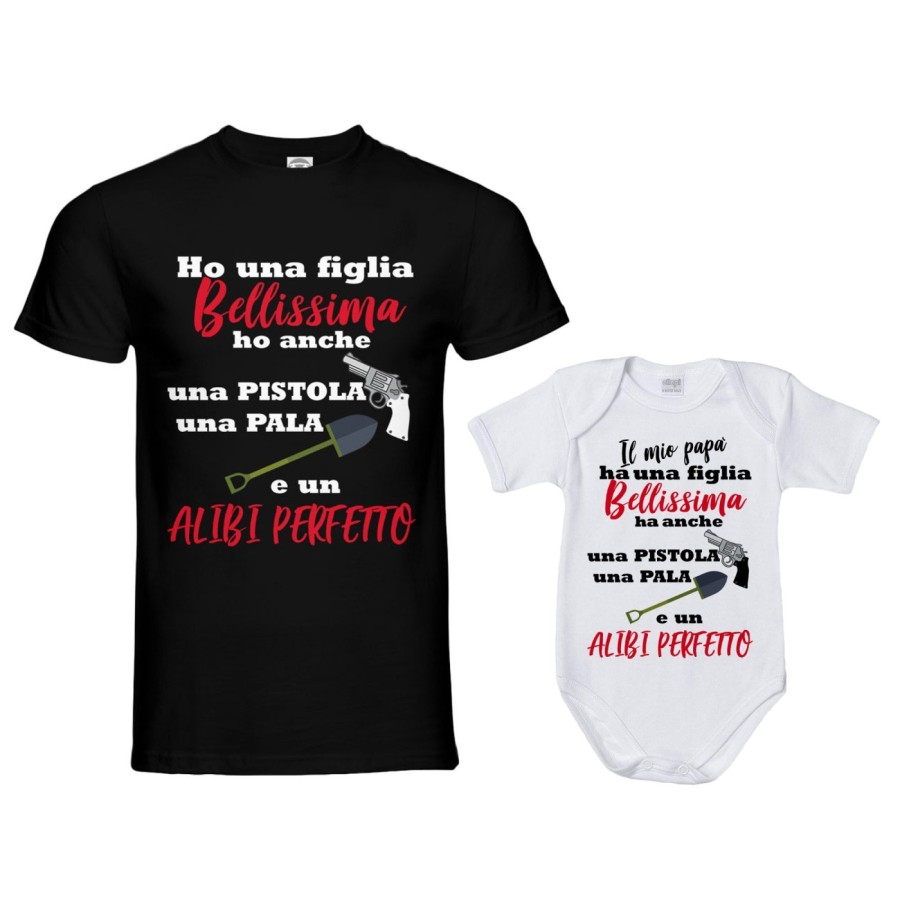 Coordinato t-shirt e body neonato padre figlio ho un figlio bellissimo una figlia bellissima Per il papà