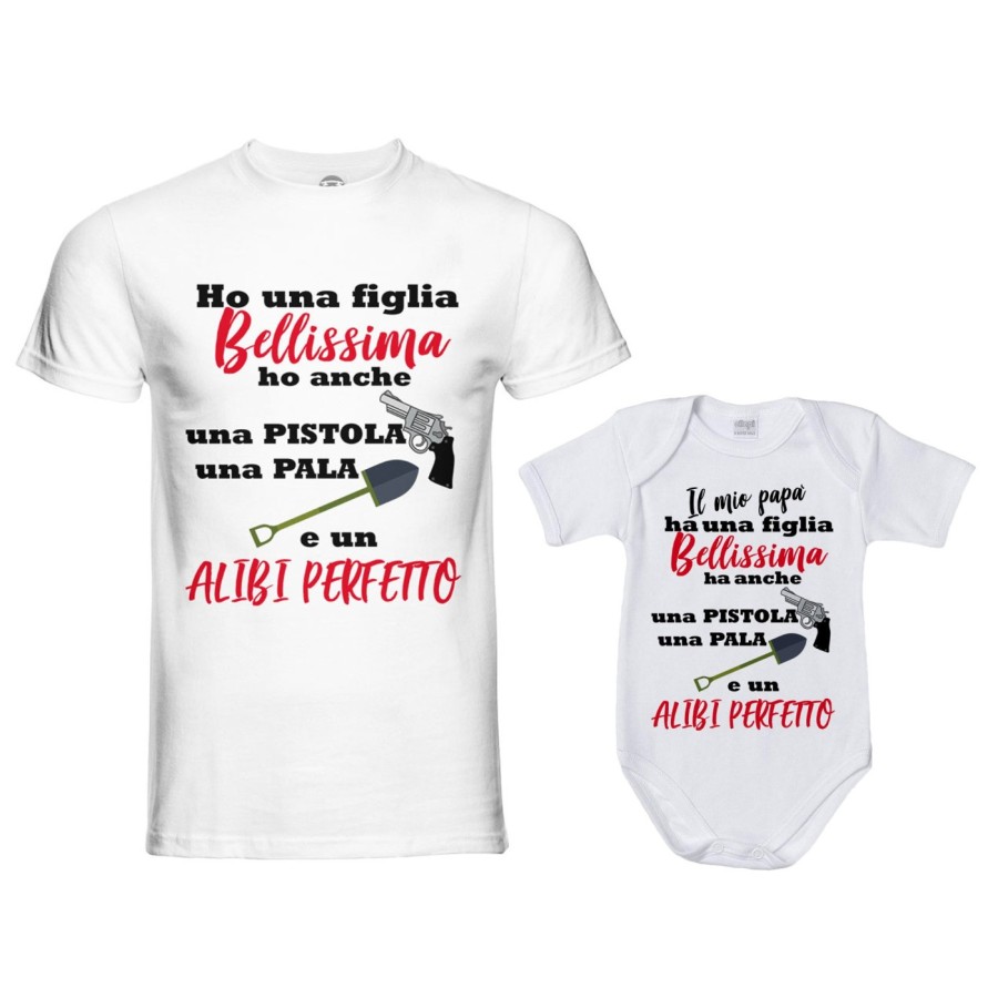 Coordinato t-shirt e body neonato padre figlio ho un figlio bellissimo una figlia bellissima Per il papà