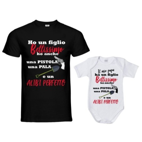 Coordinato t-shirt e body neonato padre figlio ho un figlio bellissimo una figlia bellissima Per il papà