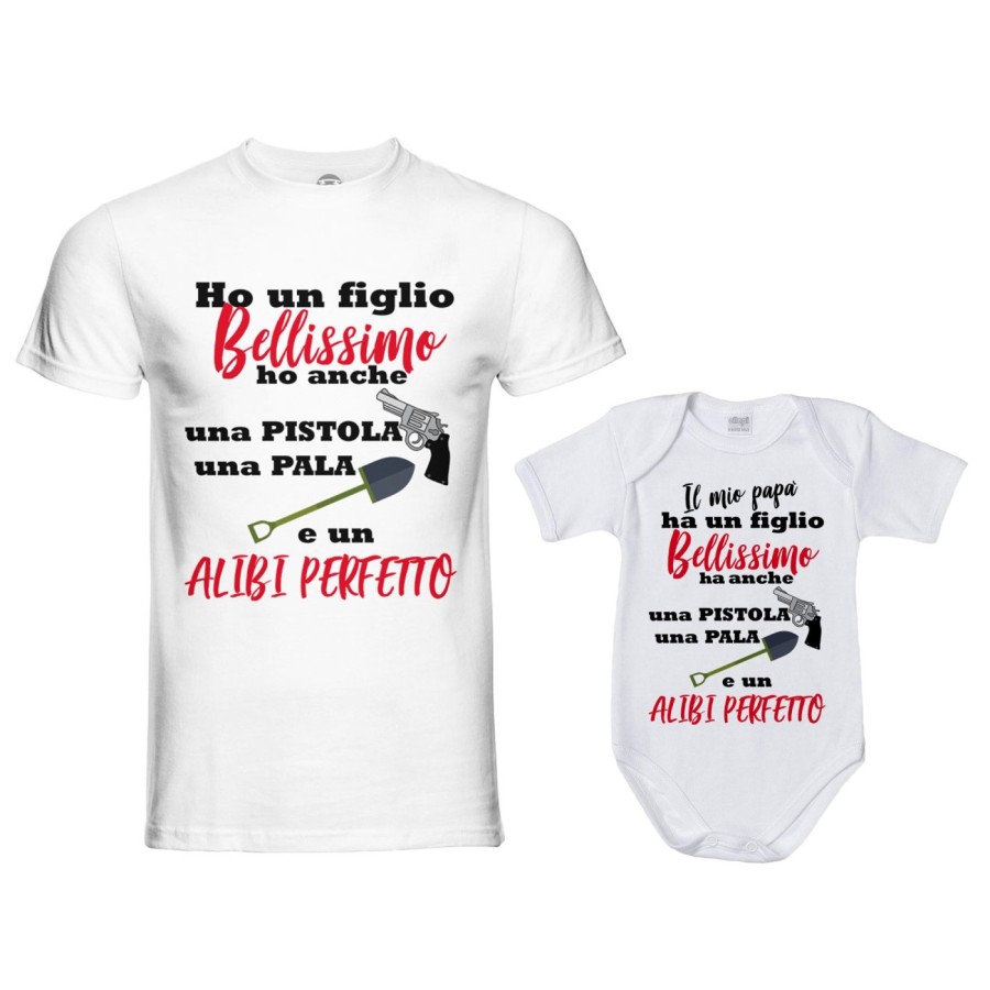 Coordinato t-shirt e body neonato padre figlio ho un figlio bellissimo una figlia bellissima Per il papà