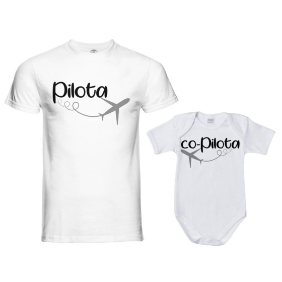 Coordinato t-shirt e body neonato padre figlio pilota co-pilota Per il papà