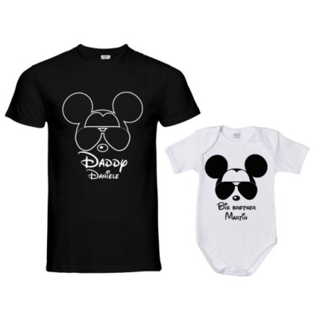 Coordinato t-shirt body padre figlio personalizzato con...
