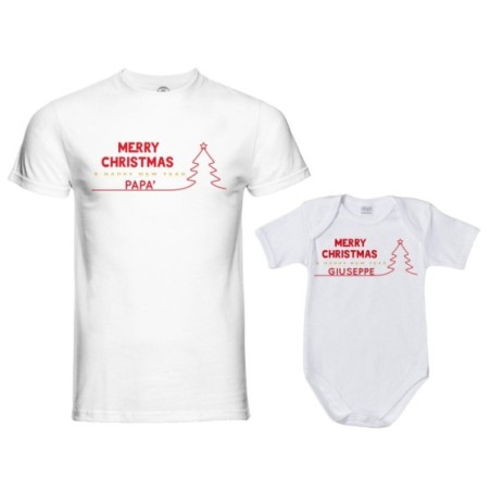 Coordinato t-shirt body padre figlio personalizzato con...