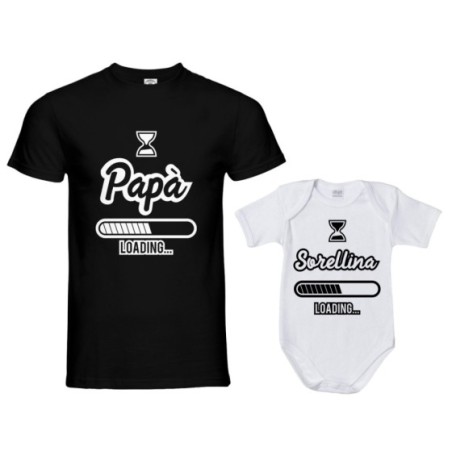 Coordinato t-shirt e body neonato padre figlio papà...