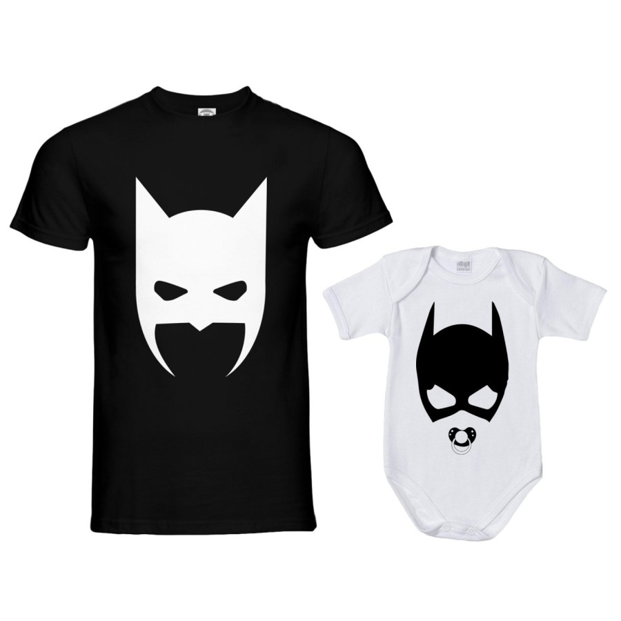Coordinato t-shirt e body neonato padre figlia batdad baby catwoman Per il papà