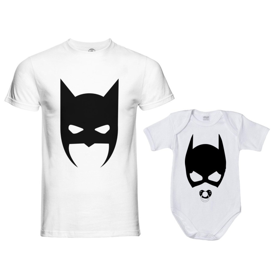 Coordinato t-shirt e body neonato padre figlia batdad baby catwoman Per il papà