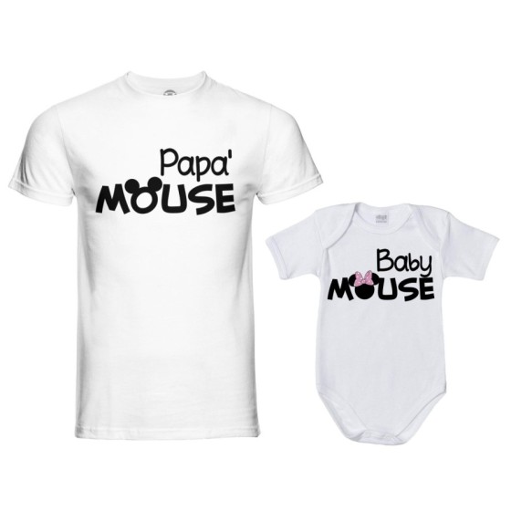 Coordinato t-shirt e body neonato padre figlia papà mouse baby minnnie mouse Per il papà 2