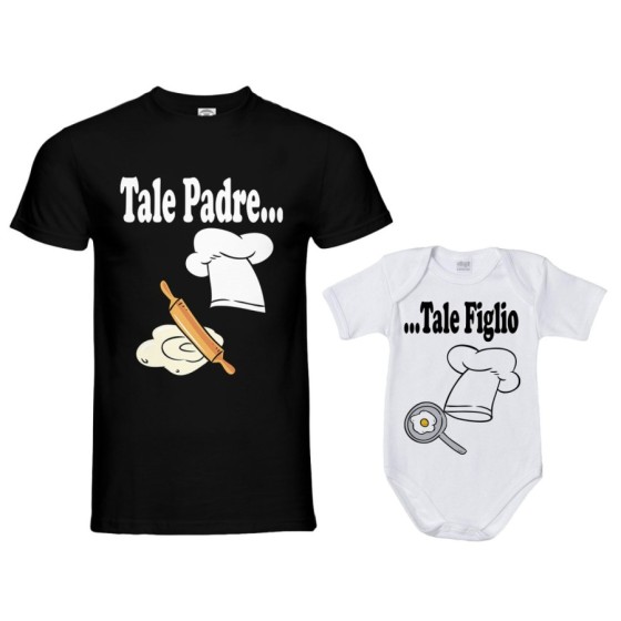 Coordinato t-shirt e body neonato padre figlio tale padre tale figlia tale figlio chef Per il papà 2