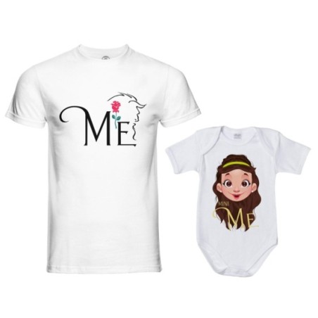 Coordinato t-shirt e body neonato padre figlia me la...