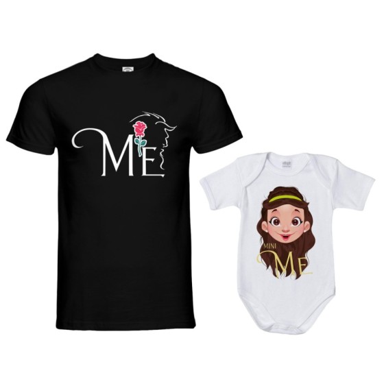 Coordinato t-shirt e body neonato padre figlia me la bestia mini bella Per il papà 2