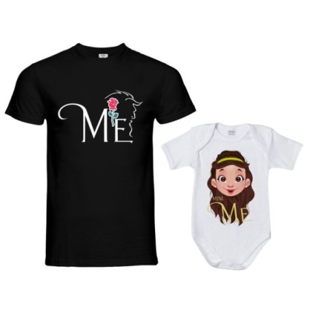 Coordinato t-shirt e body neonato padre figlia me la bestia mini bella Per il papà