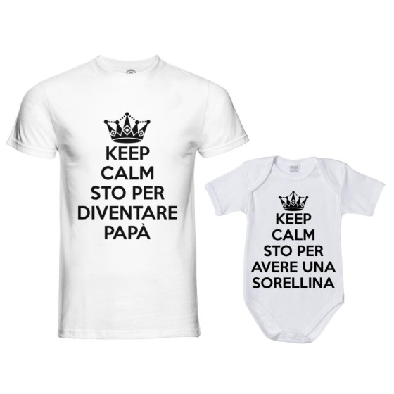 Coordinato t-shirt e body neonato padre figlio keep calm sto per diventare papà Per il papà 2