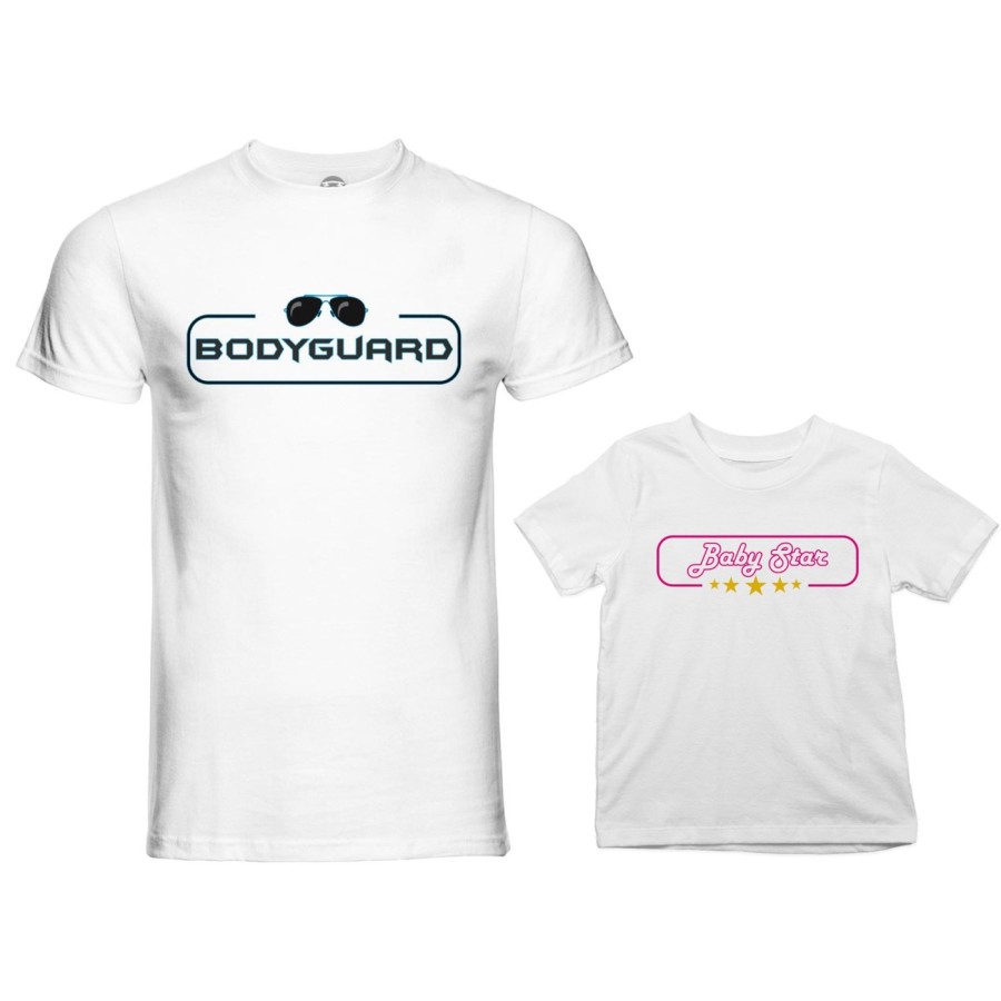 Coordinato t-shirt e body neonato padre figlia bodyguard baby star Per il papà