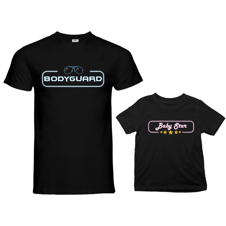Coordinato t-shirt e body neonato padre figlia bodyguard baby star Per il papà
