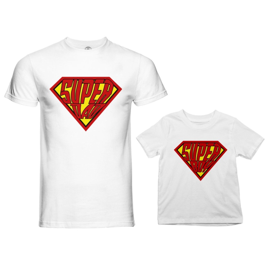 Coordinato t-shirt e body neonato padre figlio super dad super baby Per il papà
