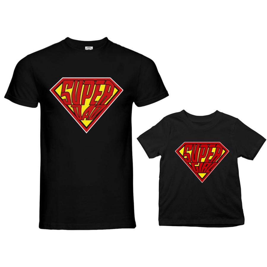 Coordinato t-shirt e body neonato padre figlio super dad super baby Per il papà