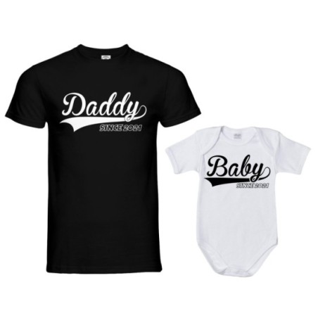 Coordinato t-shirt e body neonato padre figlio...