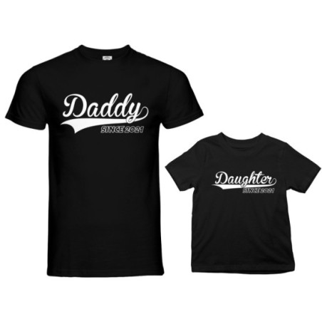 Coordinato t-shirt e body neonato padre figlio personalizzato con anno daddy since baby since Per il papà