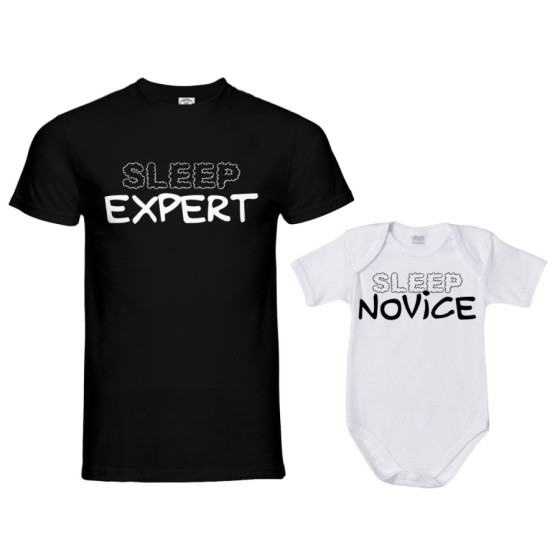 Coordinato t-shirt e body neonato padre figlio sleep expert sleep novice Per il papà