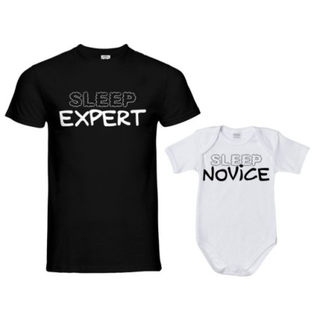 Coordinato t-shirt e body neonato padre figlio sleep...