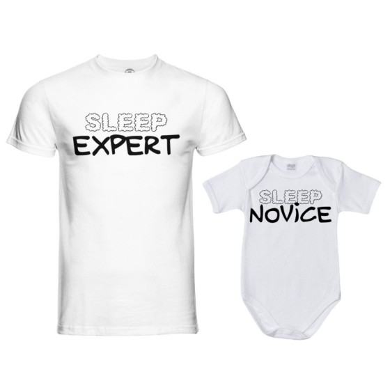 Coordinato t-shirt e body neonato padre figlio sleep expert sleep novice Per il papà 2